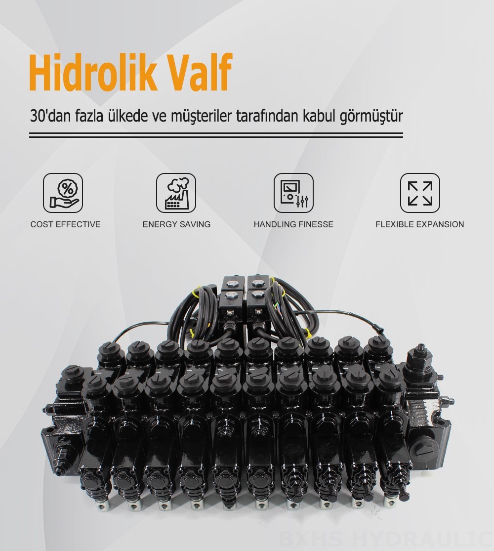 DCV150-10-NPT Manuel ve Elektro-hidrolik 10 Makara Kesitsel Yönsel Valf